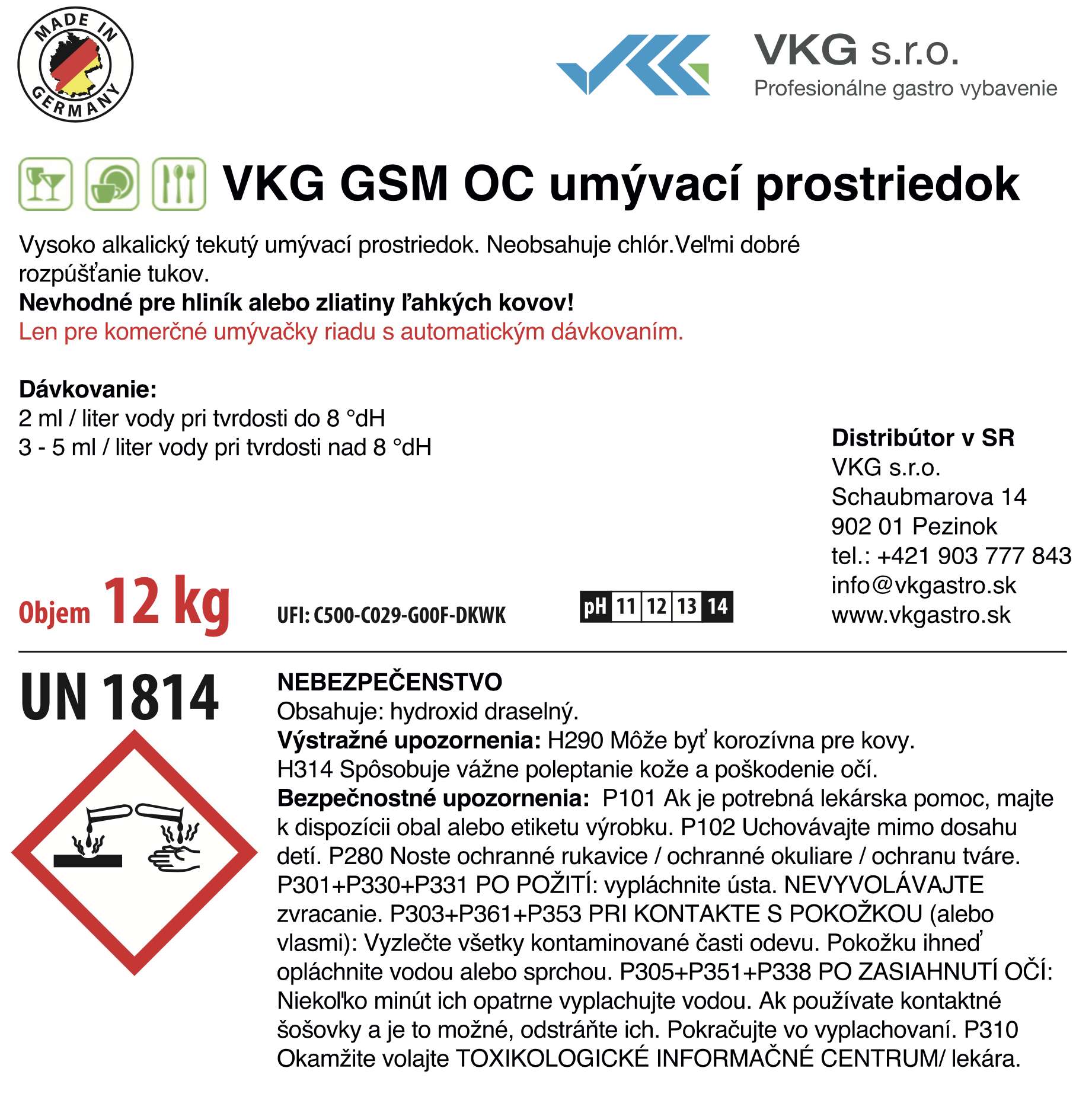 VKG GSM OC umyvaci prostriedok